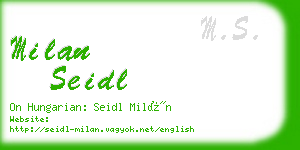 milan seidl business card